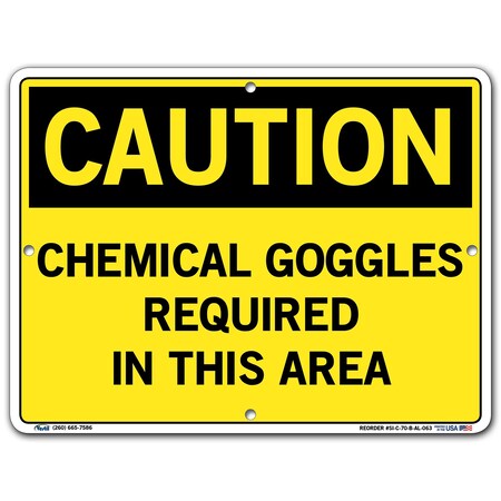 Vestil Sign, Caution, 12.5x9.5", Aluminum, .063, SI-C-70-B-AL-063 SI-C-70-B-AL-063